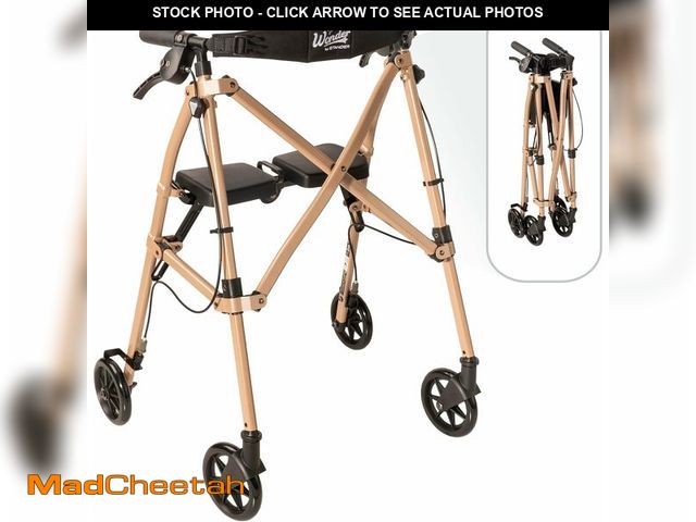 Lot 74-12633359 - Stander Space Saver Rollator, Lightweight Folding Rolling Walker with Seat for Seniors &amp; Adults,...