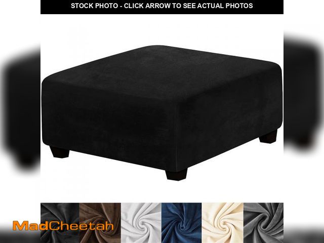 Lot 74-12307691 - HFCNMY Ottoman Cover Square,Stretch Velvet Square Ottoman Cover Thick Ottoman Slipcover Square Washa...