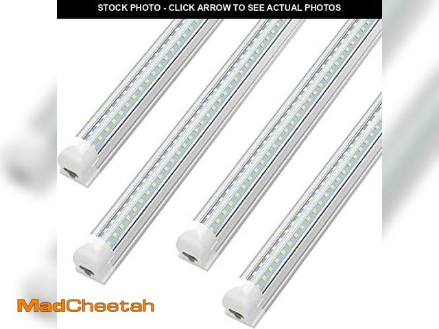 Lot 74-11684229 - Barrina 6 ft LED Shop Light, 100W 15000LM 5000K, Clear Cover Linkable Led Tube Lights, V Shape Integ...