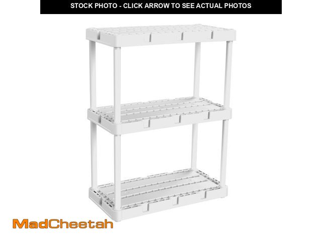 Lot 74-12771571 - Gracious Living 3 Shelf Knect-A-Shelf Solid Light Duty Storage Unit 12 x 24 x 33 Organizer for Home,...