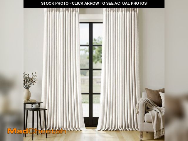 Lot 74-14150490 - MIULEE Pinch Pleated Thick Linen Curtains 108 Inches Length 2 Panels for Living Room Bedroom, Extra ...