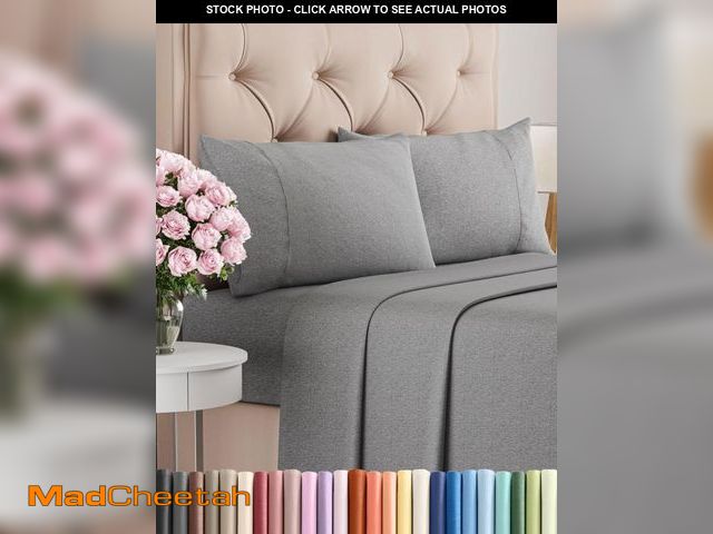 Lot 74-12312042 - Queen Size 4 Piece Sheet Set - Comfy Breathable &amp; Cooling Bed Sheets Set - Hotel Luxury Bedding ...