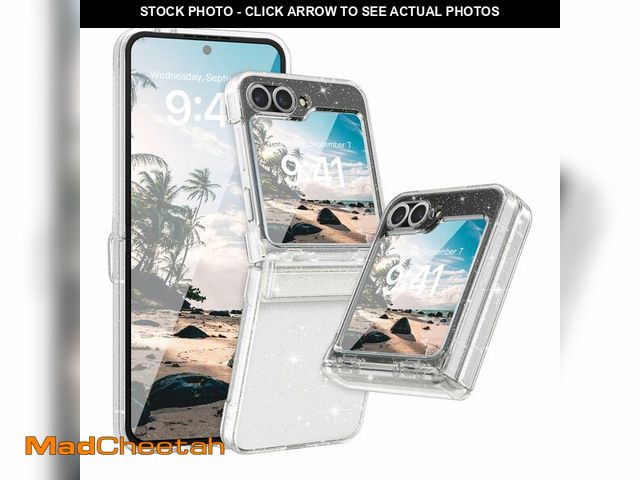 Lot 74-12700527 - FABSPARK Case for Samsung Galaxy Z Flip 5 Built-in Screen Protector,Hinge Protection,Sparkly Bling G...