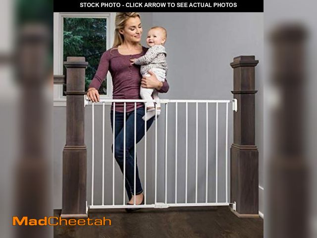 Lot 74-12098444 - Regalo 2-in-1 Extra Wide Stairway and Hallway Walk ThroughBaby Safety Gate, Hardware Mounting, White...