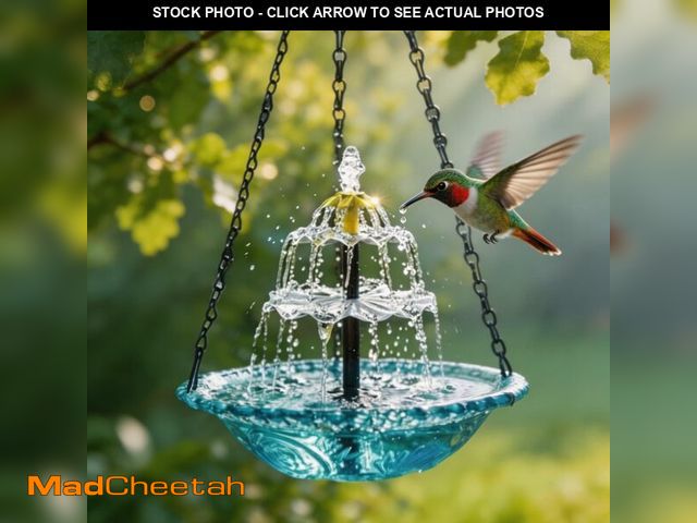 Lot 74-14205209 - 2026 New Solar Cascade Hanging Bird Bath Fountain Ã¢â¬â Outdoor Bowl Bird Bath with Solar Pump, L...