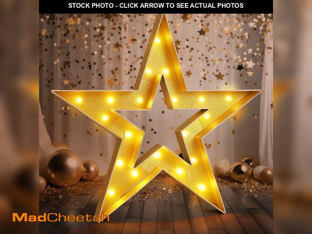 Lot 74-12698374 - Aurelema Large Star Light Up Decoration 4ft Light up Star Movie Night Party Decorations Battery Powe...
