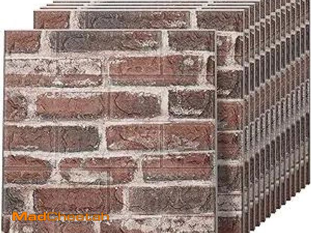 Lot 74-12524422 - Greymond Faux Brick Tile 3D Strip Wall Paneling, Self-Adhesive Artificial Stone Backsplash Waterproo...