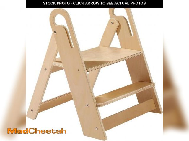 Lot 74-12098636 - Wooden Step Stool for Toilet, 2-Step Toddler Stool with Handles, Foldable Kids Step Stool for Potty ...