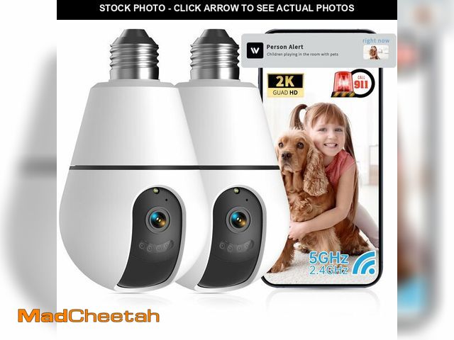 Lot 74-12974527 - Light Bulb Security Camera,2.4G/5GHz WiFi 2K Security Cameras Wireless Outdoor Indoor,Bulb Cameras f...