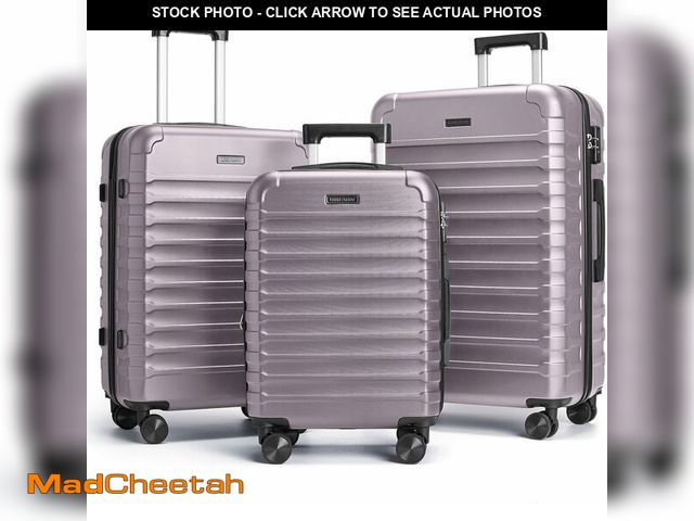 Lot 74-14283012 - LIGHT FLIGHT Luggage Sets, 3 Piece Durable Suitcase Set with Spinner Wheels, 3 Pcs Hardside Lightwei...