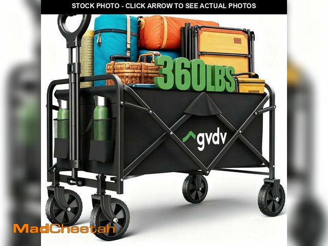 Lot 74-14323413 - GVDV Collapsible Wagon Carts Foldable, 360lbs Heavy Duty Utility Folding Wagon with All-Terrain Whee...