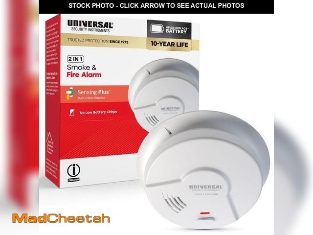 Lot 74-12893883 - Universal Security Instruments 10-Year Battery Powered Smoke and Fire Detector with Ionization Senso...