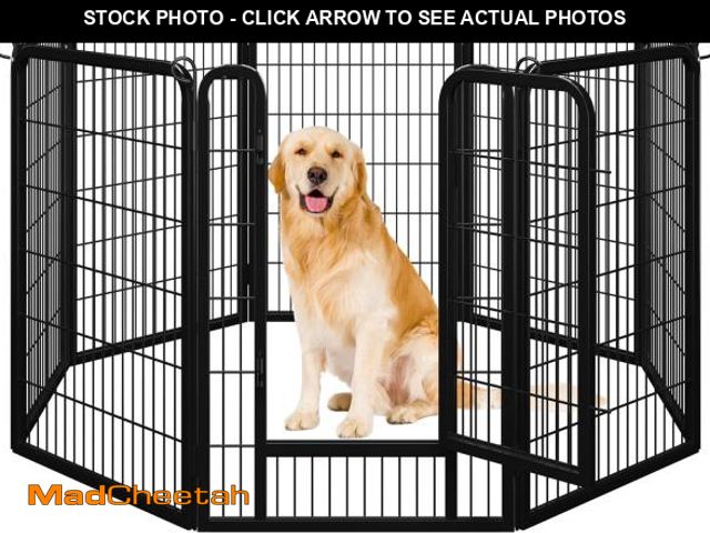 Lot 74-12137392 - Yaheetech Dog Playpen Outdoor, 40 inch 8 Panels Dog Pen Indoor Heavy Duty Puppy Exercise Pen Metal P...