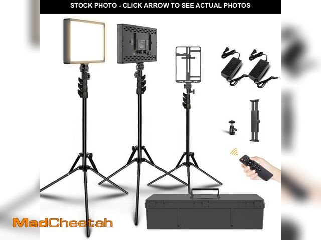 Lot 74-12520725 - 2 Packs Dimmable Bi-Color 432 LED Video Light and Stand Lighting Kit,50W,Add More Remote Controllers...