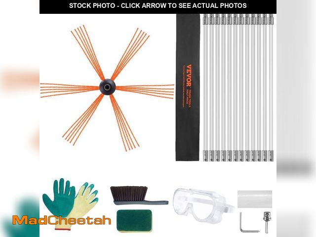 Lot 74-12746813 - VEVOR 39 ft. Chimney Sweep Kit with 12 Reinforced Nylon Flexible Rods 360-Degree Cleaning Brush Chim...