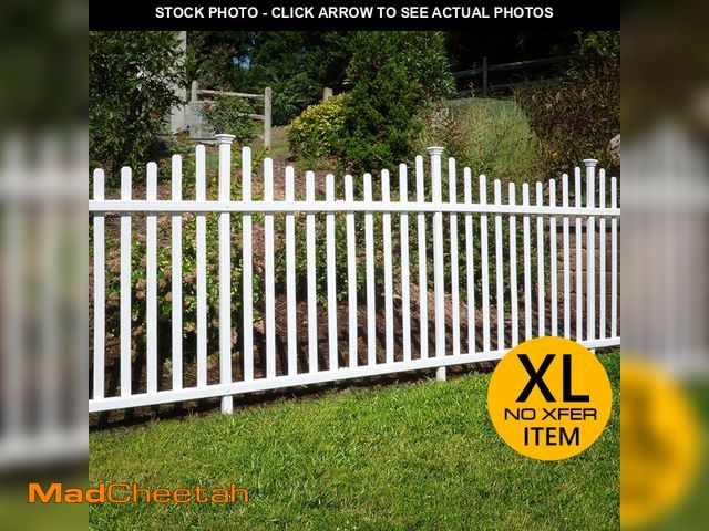 Lot 74-12786001 - 3.5ft H x 7.6ft W (2 Panels) No Dig Zippity Manchester Fence Kit, White Vinyl Picket Fence Panels, P...