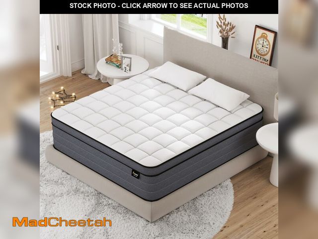 Lot 74-13789484 - Ayeawo Firm Queen Hybrid Mattress 14 Inch, Queen Size Mattress with Gel Memory Foam for Pressure Rel...