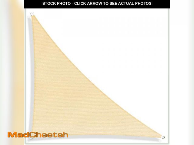 Lot 74-9999612 - COLOURTREE 17 ft. x 12 ft. x 12 ft. 190 GSM Beige Right Triangle Sun Shade Sail Screen Canopy, Outdo...