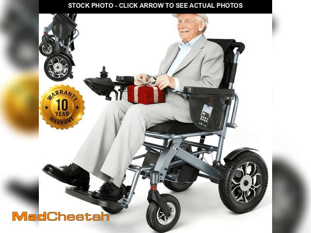 Lot 74-13815405 - SACVON Lightweight Foldable Electric Wheelchair, 56 lbs, All-Terrain Design, 22-Mile Range, 2 Storag...