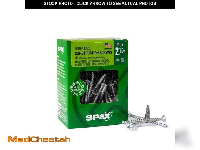 Lot 74-13051144 - #10 x 2-1/2 in. Interior Flat Head Wood Screws Construction Phillips Square Unidrive (88 Each) 1 LB ...