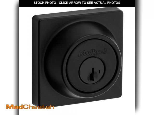 Lot 74-12142753 - 660 Contemporary Square Deadbolt  Keyed One Side  Featuring SmartKey Security in Matte Black - UNUSE...