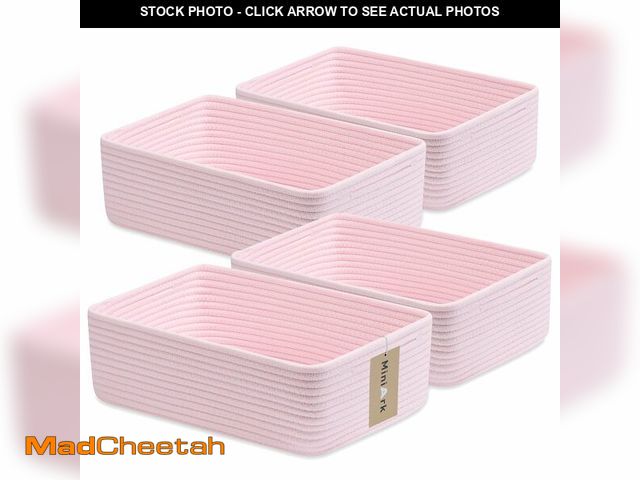 Lot 74-13952361 - MiniArk Large Shallow Organizing Baskets 15x11x5.1 Inches - Rope Woven Storage Bins for Bathroom, Sh...