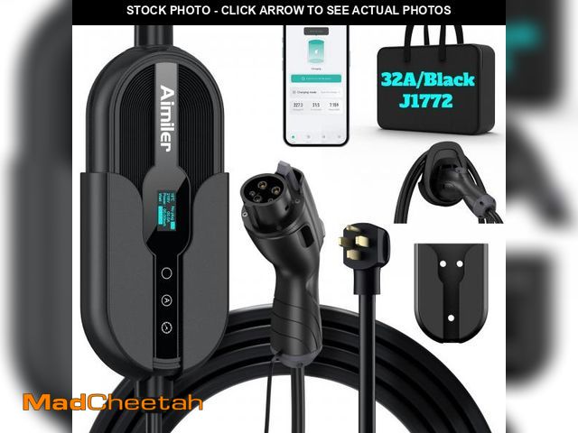 Lot 74-12432440 - AIMILER Level 2 Electric Vehicle (EV) Charger(WIFI APP/Plug-play), 32A, 25ft Cable ETL Certified, 22...