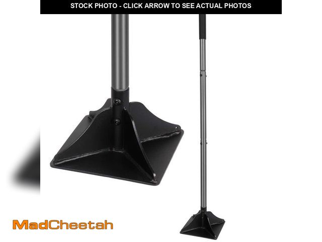 Lot 74-13801963 - WaLensee 8 in. x 8 in. Steel Tamper with 48 in. Steel Handle Garden Tamper with Rubber Grip Heavy Du...