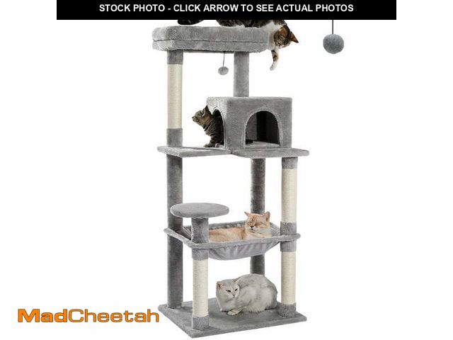 Lot 74-12779925 - Pawz Road Cat Tree for Large Cats 56"Tall Cat Tower Condo with Scratching Post for Indoor Cats,Gray ...
