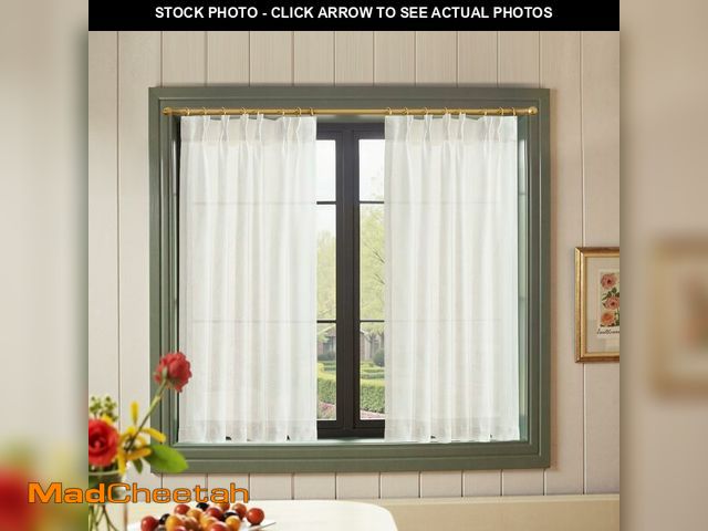 Lot 74-13961908 - jinchan Pinch Pleated Linen Blend Curtains 45 Inch 2 Panels Light Filtering Modern Farmhouse Back Ta...