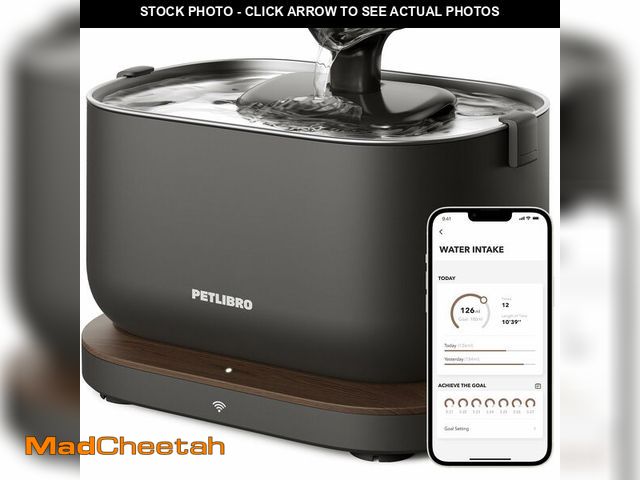 Lot 74-12457724 - PETLIBRO Cat Water Fountain, App Monitoring Pet Fountains for Cats Indoor with Stainless Steel Tray,...