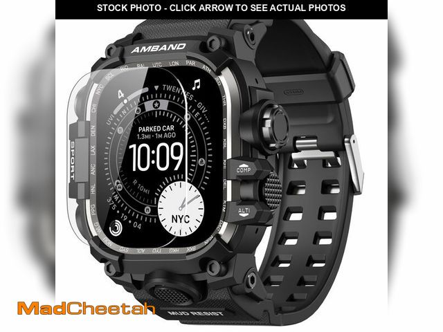 Lot 74-12969189 - amBand Rugged Case with Band for Apple Watch Ultra 3/2/1 49mm, M3 Military Grade Shockproof Cover, I...