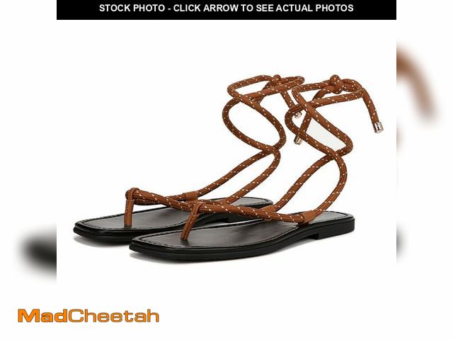 Lot 74-14301516 - RBTHOLP Rope Flat Sandals for Women Strappy Lace Up Square Open Toe Thong Sandals Comfortable Summer...