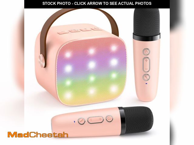 Lot 74-12707733 - YLL Mini Karaoke Machine for Kids Adults, Portable Bluetooth Speaker with 2 Wireless Microphones, TO...