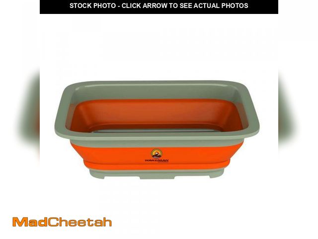 Lot 74-12492687 - Wakeman Outdoors 10 in. L Collapsible Multi-use Portbale Wash Bin in Orange - UNUSED