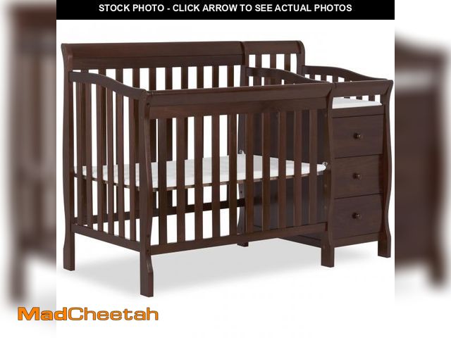 Lot 74-12494214 - Dream On Me Jayden 4-in-1 Mini Convertible Crib And Changer in Espresso, Greenguard Gold Certified, ...