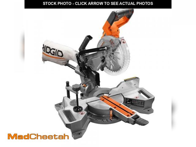 Lot 74-12425544 - RIDGID 18V Brushless Cordless 7-1/4 in. Dual Bevel Sliding Miter Saw (Tool Only) R48607B - UNUSED