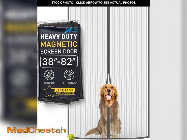 Lot 74-11906597 - Flux Phenom Magnetic Screen Door 38x82 Inch - Easy Install, Strong Magnet Strength, Self-Sealing Mes...