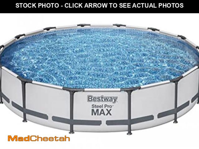 Lot 74-12164661 - Bestway 56597E Steel Pro MAX Ground Frame Pools, 14' X 33", Grey - USED