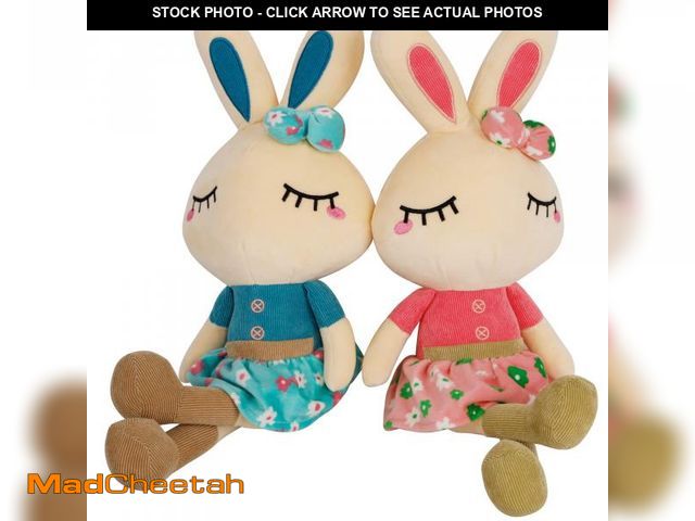 Lot 74-11556455 - Set of 2 Easter Bunny Plush for Kids, 18.3" Easter Stuffed Animal, Big Rabbit Toys Cute Birthday Gif...