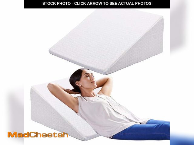 Lot 74-12799691 - Shinnwa Wedge Pillow for Sleeping 10" Elevated Pillow Memory Foam Top Triangle Pillow Wedge Body Pos...
