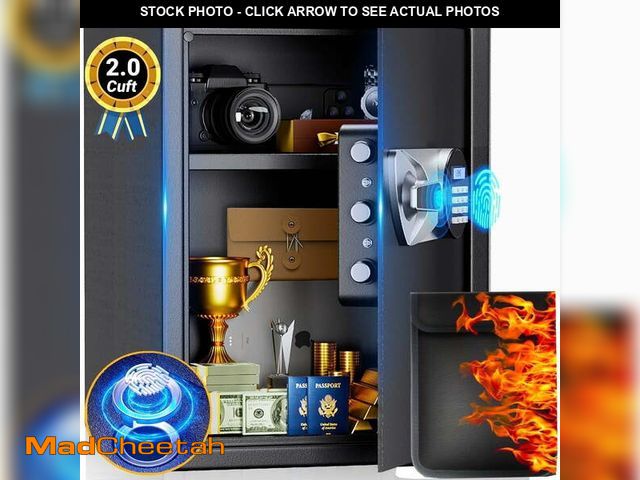 Lot 74-12781493 - Safe Box,Blacksmith 2.0Cuft Biometric Safes Lock Box with Fingerprint and Keypad,Security Money Safe...