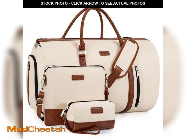 Lot 74-14306454 - Numhew 50 L Convertible 2-in-1 Garment Bags for Travel with Shoe Compartment in Off White, Large Wee...