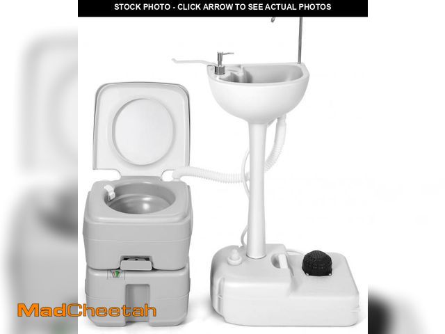 Lot 74-12367921 - YITAMOTOR 17L Portable Sink for Washing Hands and 5.28 Gallon Portable Toilet, RV Camping Toilet Wit...