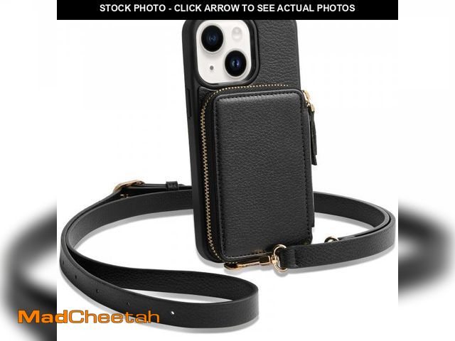Lot 74-12315837 - ZVE for iPhone 13 Wallet Case Crossbody for Women, iPhone 13 Zipper Phone Case with RFID Blocking Ca...