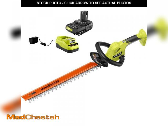 Lot 74-12365485 - RYOBI ONE+ 18V 22 in. Lithium-Ion Cordless Hedge Trimmer with 2.0 Ah Battery and Charger - UNUSED