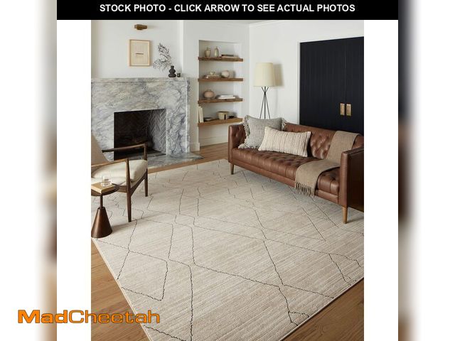 Lot 74-13581094 - Loloi Darby Collection DAR-03 Sand/Charcoal 11'-6" x 15' Area Rug - UNUSED