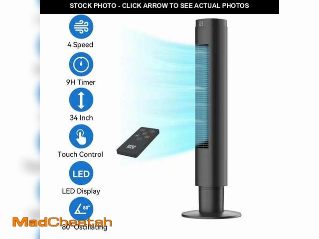 Lot 74-13045654 - Tower Fans for Home,80 Â° Vibration Remote Control Vertical Floor Fan, Silent Bedroom Fan, 4 Speeds,...