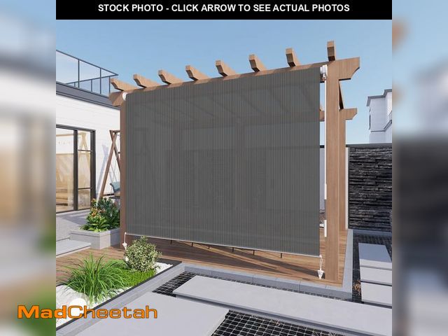 Lot 74-12165853 - LOVE STORY Patio Shades Roll Up Outdoor Cordless Roller Shade 8'(W)*6'(H) for Patio Porch Gazebo Bal...