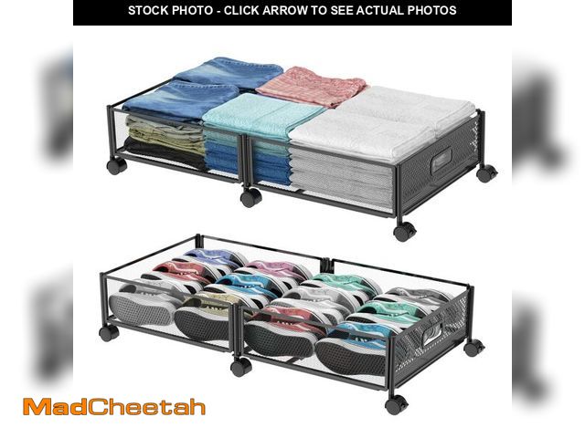 Lot 74-14214641 - Under Bed Storage with Wheels, 31.5in / 35L Large Rolling Underbed Storage, Underbed Drawer on Wheel...